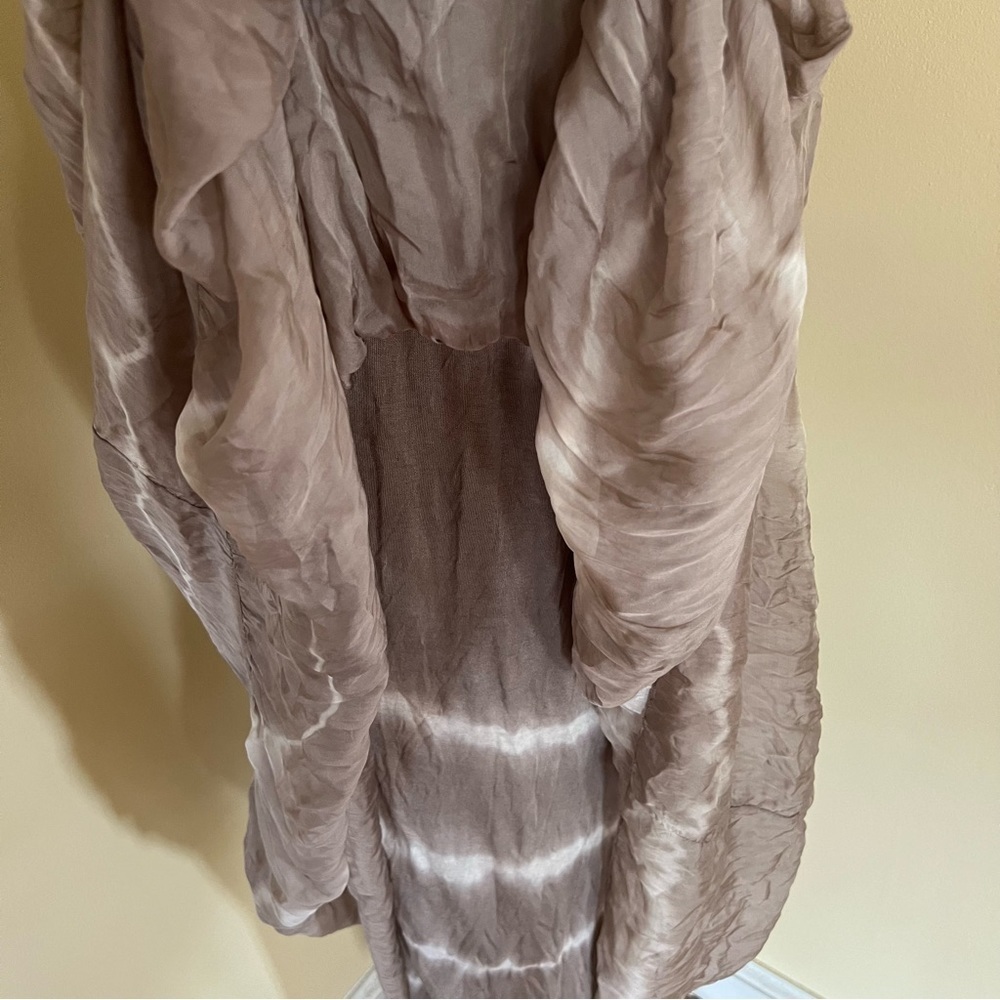Elena Baldi Tie Dye Silk Blend Midi Dress in Fango Size S Made In Italy - Picture 6 of 10